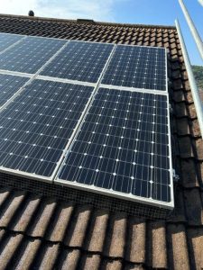 cleaned solar panels ready to be pigeon proofed.
